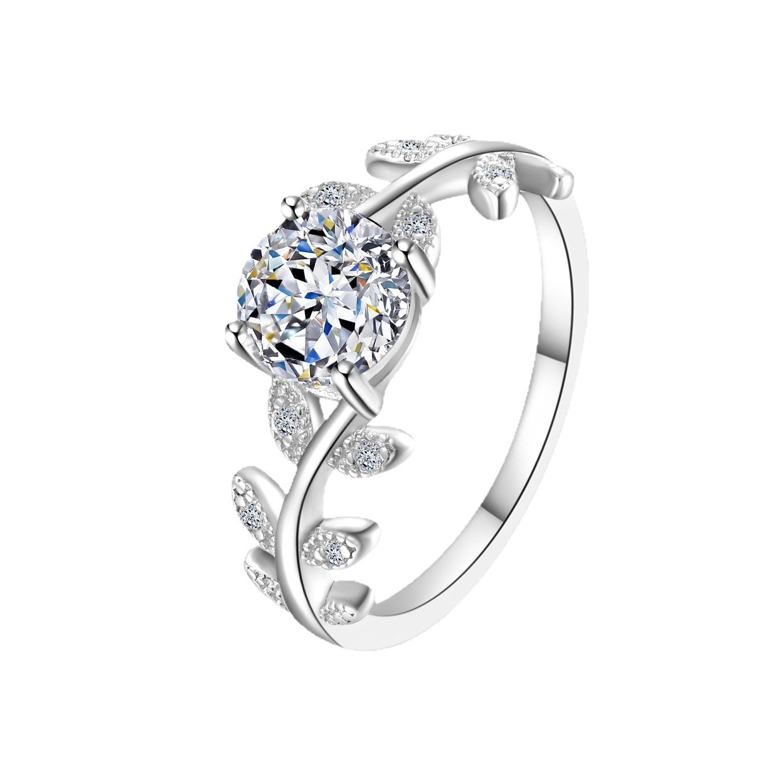 Damenring mit floralem Design und funkelndem Zirkonia Shop Nory