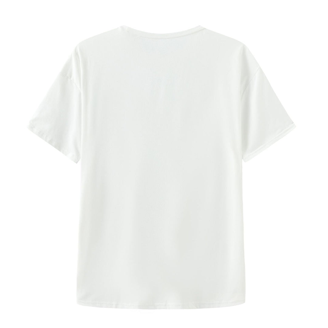 Damen T-Shirt mit künstlerischem Grafikdruck und lässigem Schnitt Shopnory