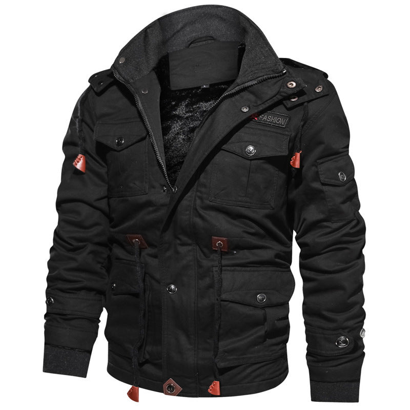 Herren winddichte Multifunktions‑Fieldjacke aus Canvas mit wärmender Teddyplüsch‑Innenlage und verstellbarem Kordzug Shop Nory