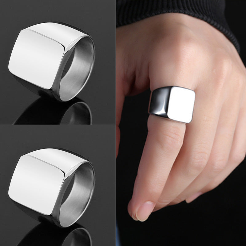 Damen Hochwertiger Goldring mit quadratischem Design Shop Nory