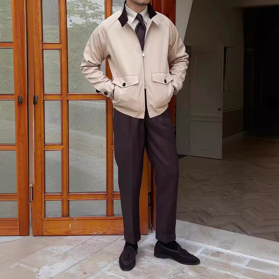 Herren Kurzblouson mit Cordkragen, Pattentaschen und Reißverschluss Shop Nory