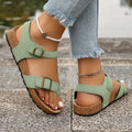 Damen Komfortable Sandalen mit verstellbaren Riemen und Korksohle Shopnory