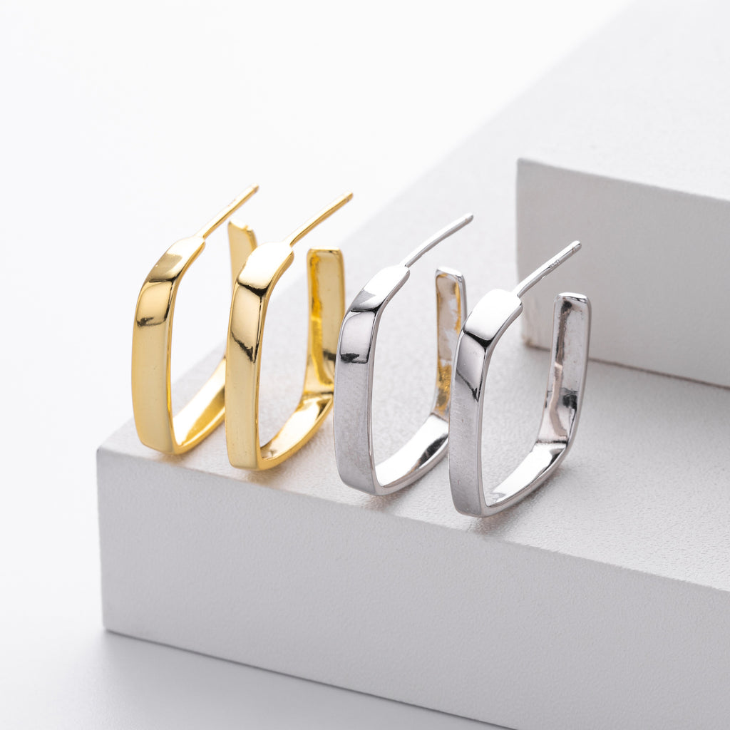 Damen Ohrhänger mit elegantem quadratischem Design aus hochwertigem 925 Sterling Silber Shop Nory