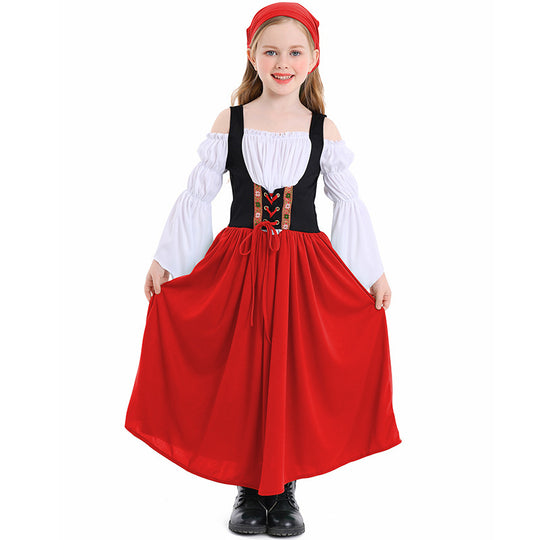 Damen nan mittelalterliches Mädchenkostüm mit Schnürmieder und Kopftuch Shop Nory