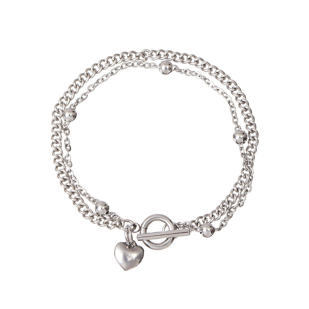 Damenarmband mit Herzanhänger aus hochwertigem Metall Shop Nory