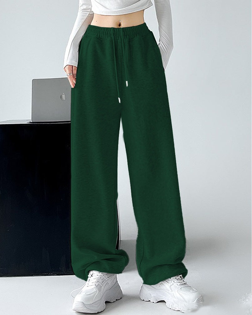 Damen nan extraweite Palazzo-Sweathose mit hohem Komfortbund, seitlichen Eingrifftaschen, Schlitz am Saum und Kordelzug Shop Nory