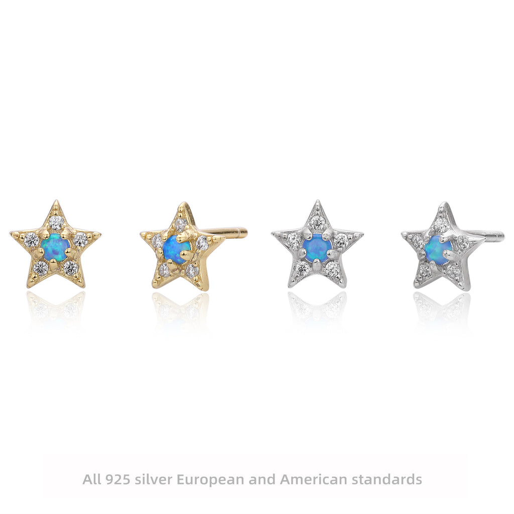 Damen Ohrstecker im strahlenden Sternendesign aus hochwertigem 925 Sterling Silber Shop Nory