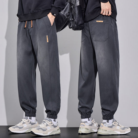 Herren Relaxed-Fit Jogginghose im Denim‑Look mit elastischem Bund, Tunnelzug und geripptem Beinabschluss Shop Nory
