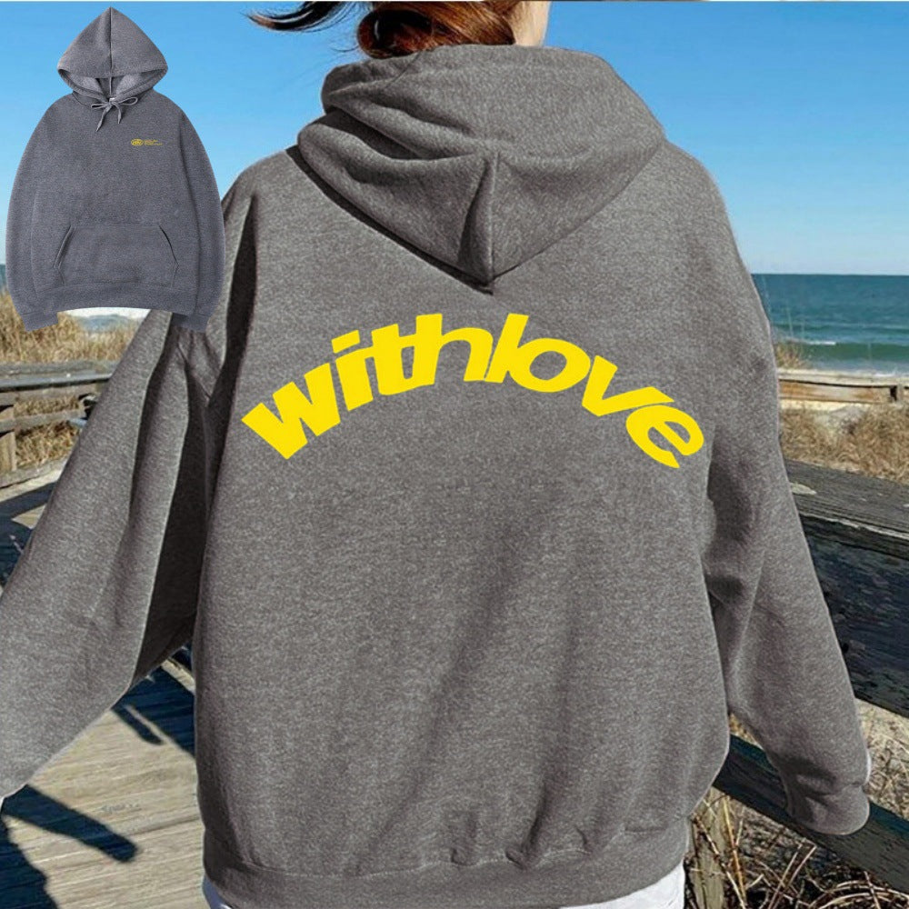 Unisex nan oversized Kapuzenpullover mit großflächigem Rückenprint, Kängurutasche und gerippten Bündchen Shop Nory