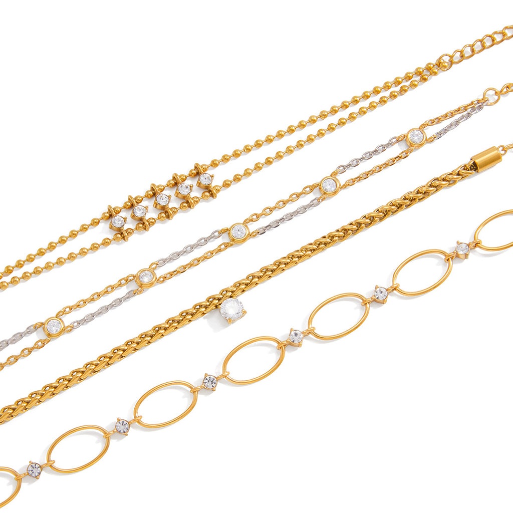 Damen Edelstahl-Armband mit Glitzer-Akzenten Shop Nory