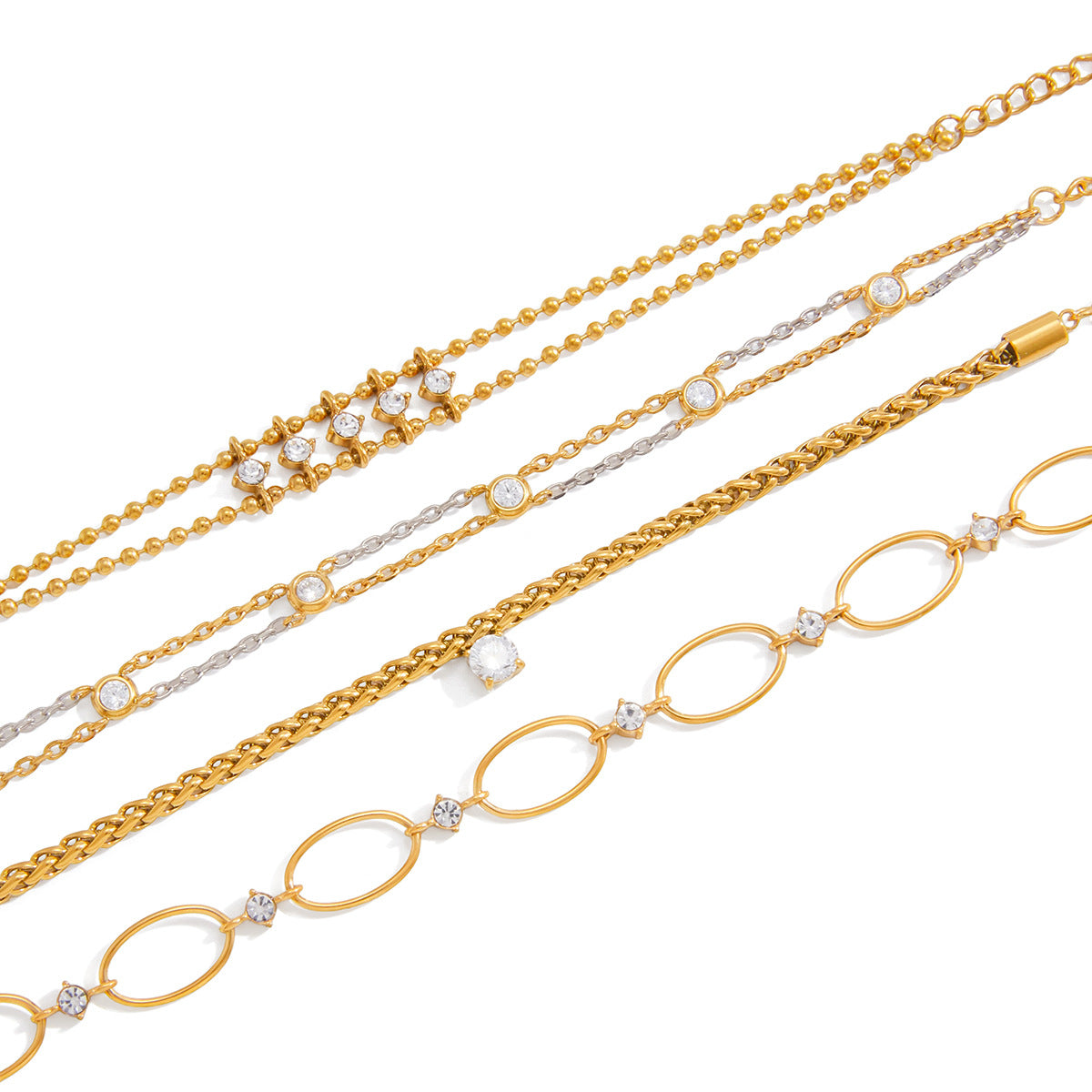 Damen Edelstahl-Armband mit Glitzer-Akzenten Shop Nory