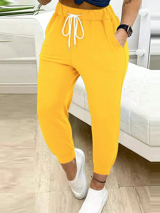 Damen Lässige Jogginghose mit Kordelzug, elastischem Komfortbund und schmalem Bündchen Shop Nory