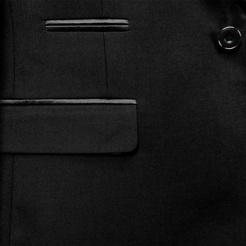 Herren nan dreiteiliges Smoking-Set mit Schalkragen, taillierter Weste und schlanker Passform