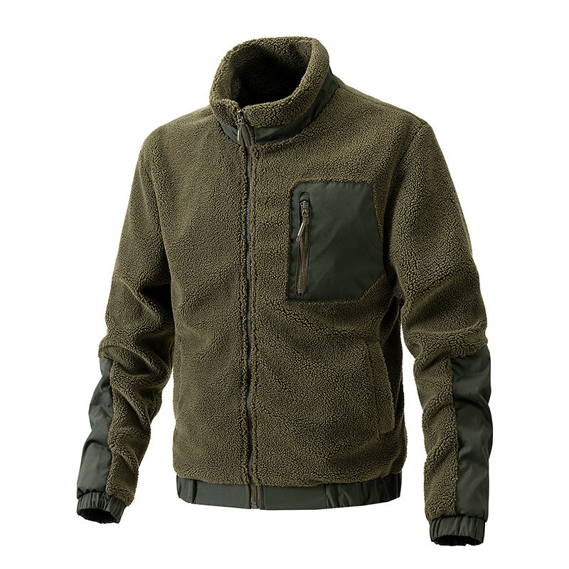 Herren Teddy-Fleece Jacke mit Stehkragen und verstärkten Einsätzen Shop Nory