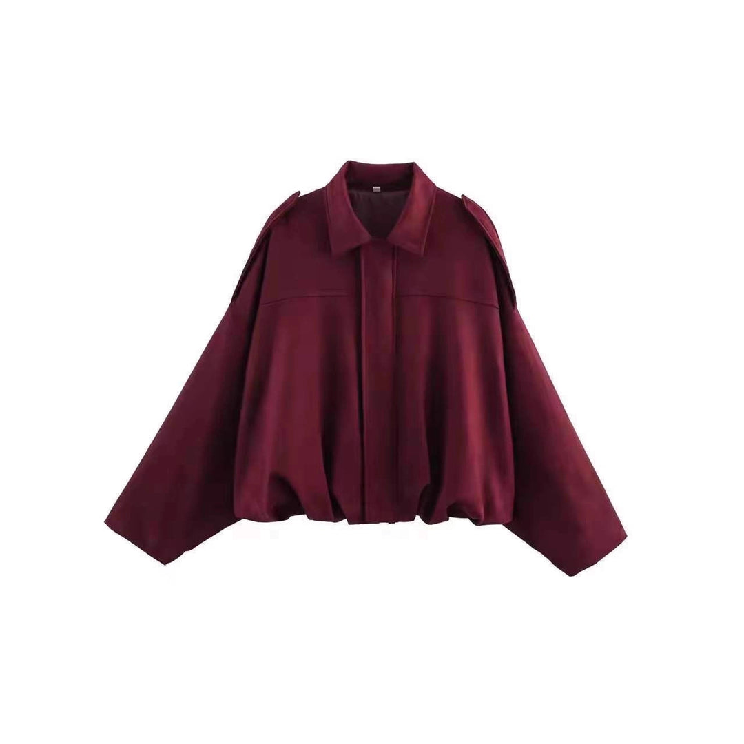 Damen Kurzjacke im Oversize‑Schnitt mit Ballon Saum und Schulterklappen Shop Nory