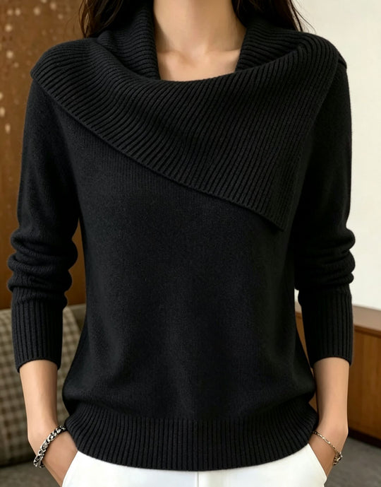 Damen Oversized Rollkragenpullover mit asymmetrischem Schalkragen Shop Nory