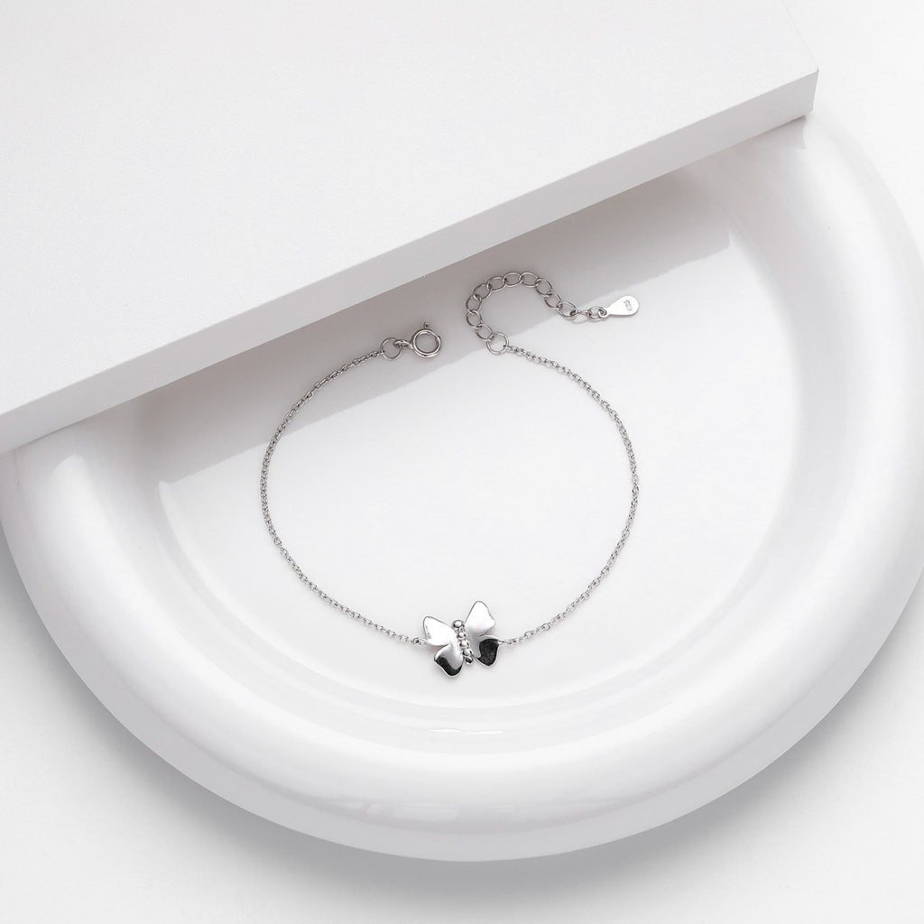 Damen Armband mit filigranem Schmetterlingsanhänger aus 925 Sterling Silber Shop Nory