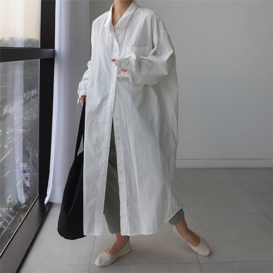 Damen Oversize-Hemdblusenkleid mit langer Knopfleiste und Brusttasche Shop Nory
