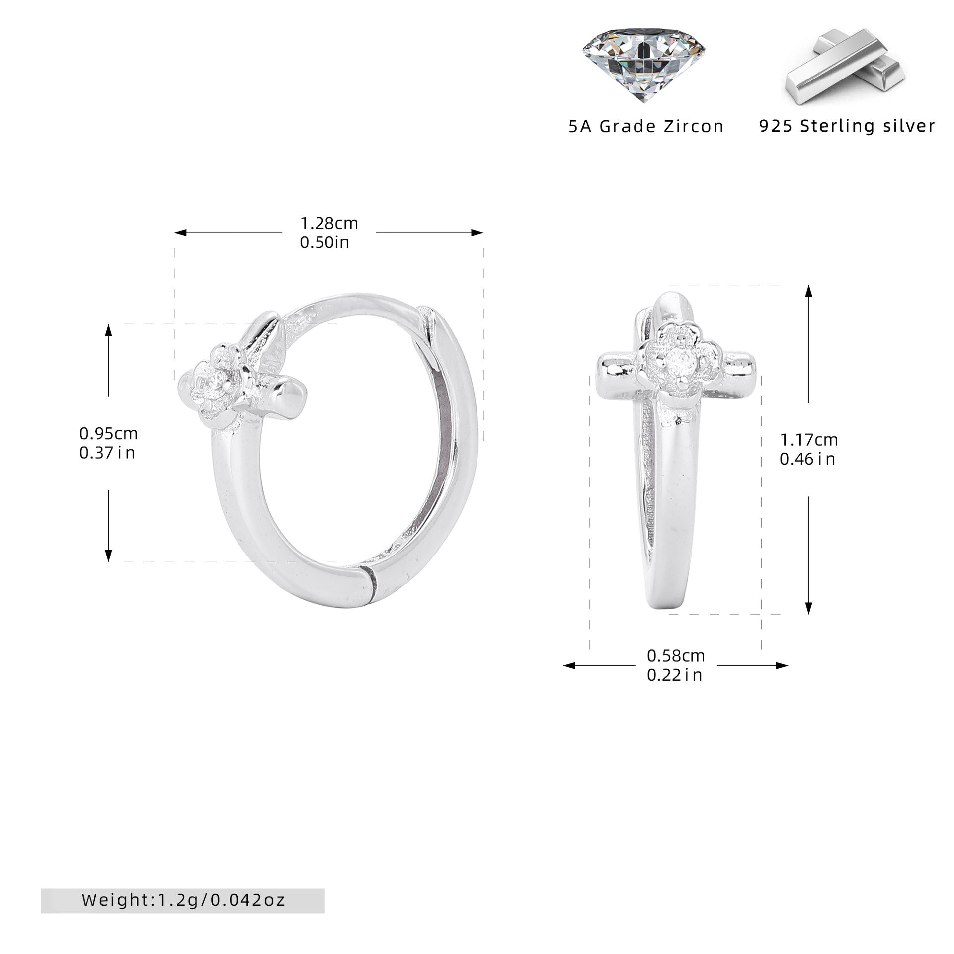 Damen Ohrhänger mit floralem Design aus 925 Sterling Silber Shop Nory