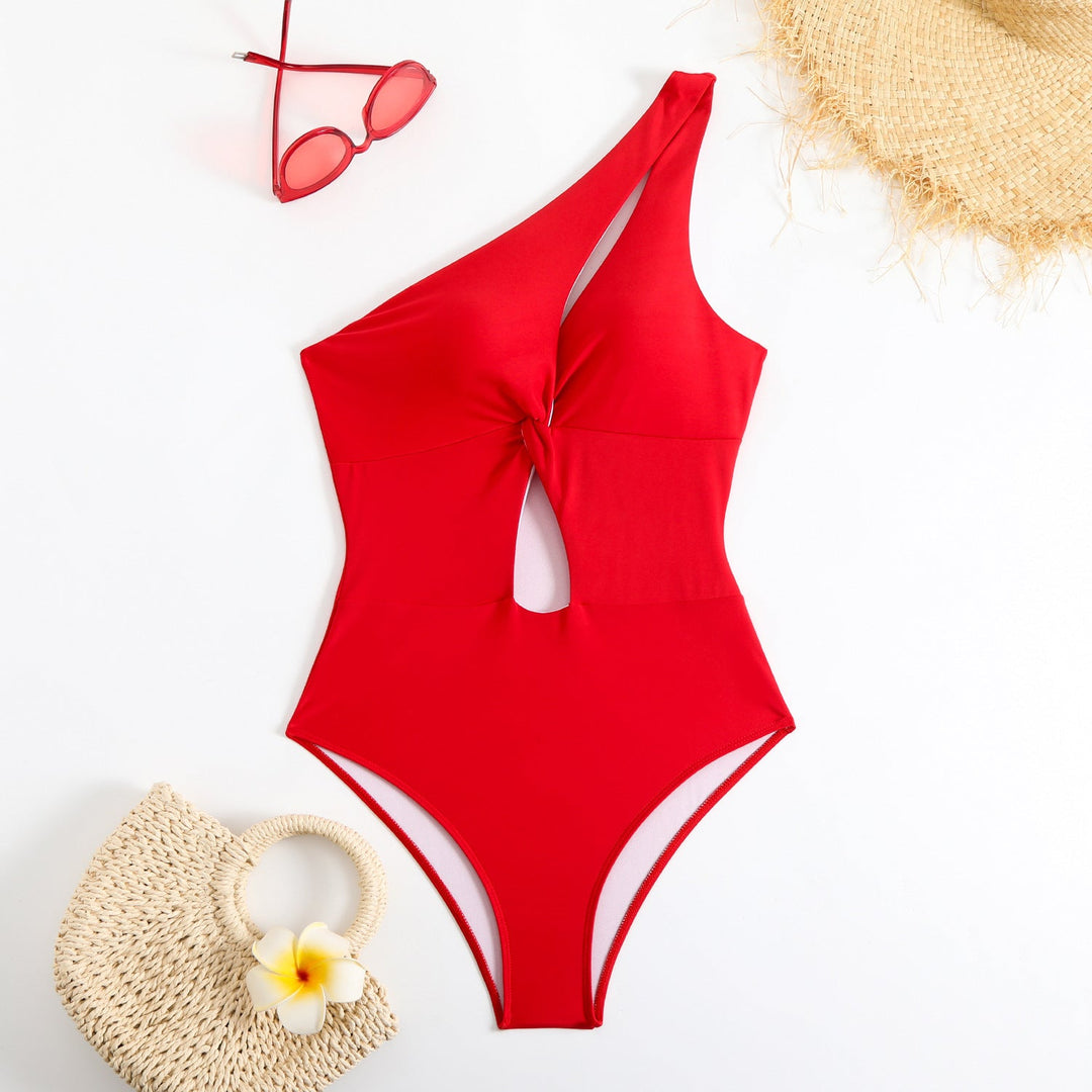 Damen Einseitiger Cut-Out Badeanzug