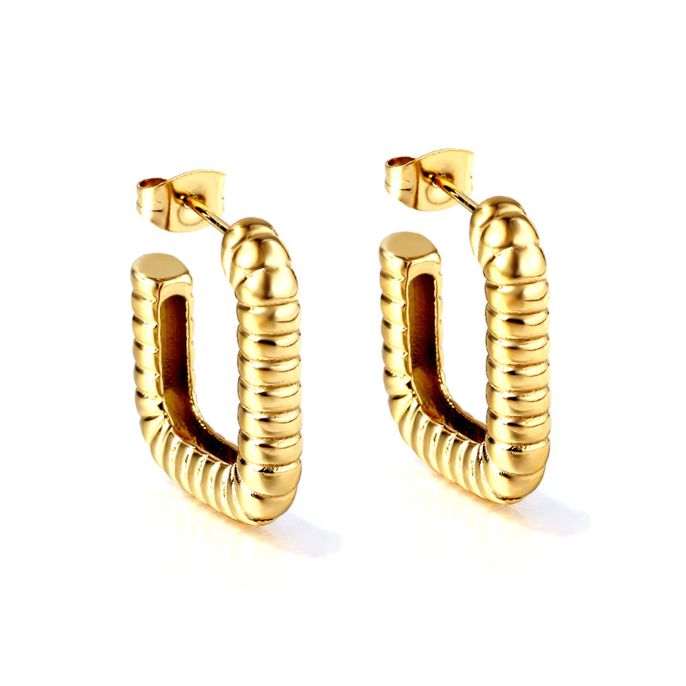 Damen moderne Ohrstecker mit elegantem, geschwungenem Design Shop Nory