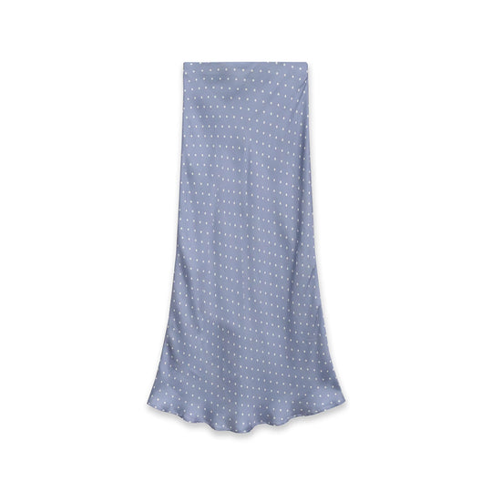 Damen Midi-Rock aus Satin im A-Linien-Schnitt mit hoher Taille und Polka-Dot-Print Shop Nory