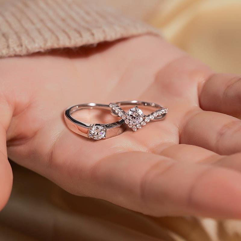 Damen Verlobungsring Set mit funkelndem Zirkonia Shop Nory