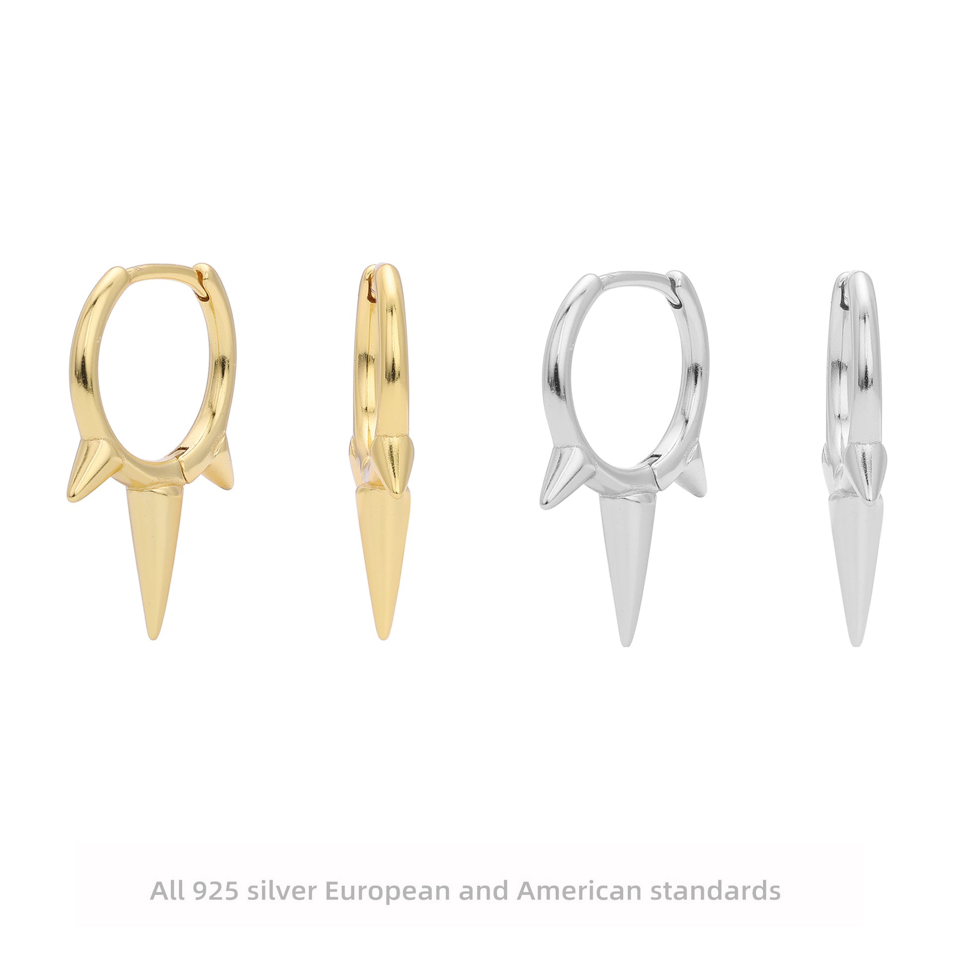 Damen Creolen im modernen Speerspitzen-Design aus 925er Sterlingsilber Shop Nory