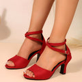 Damen elegante Absatzsandalen mit einem raffinierten Riemchen-Design