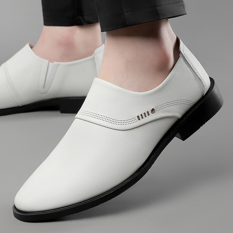 Herren Eleganter Slip-On Business-Halbschuh mit spitzer Zehenkappe und dezenter Perforation Shop Nory
