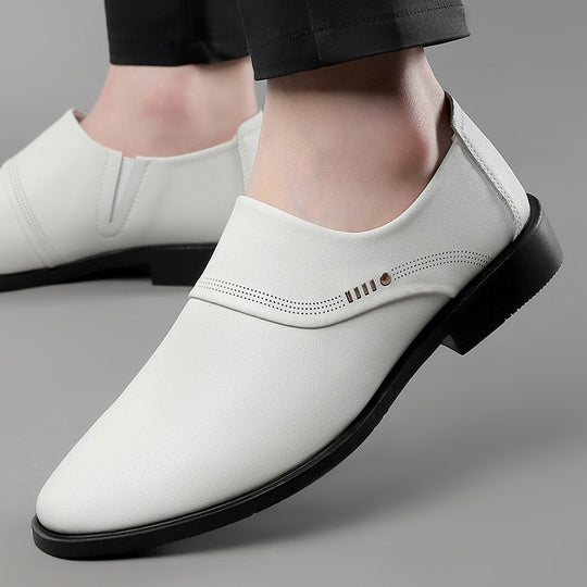 Herren Eleganter Slip-On Business-Halbschuh mit spitzer Zehenkappe und dezenter Perforation Shop Nory
