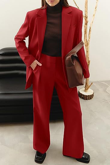Damen Zweiteiliges Oversize-Blazer- und High‑Waist‑Weitbein‑Hosen‑Set Shop Nory