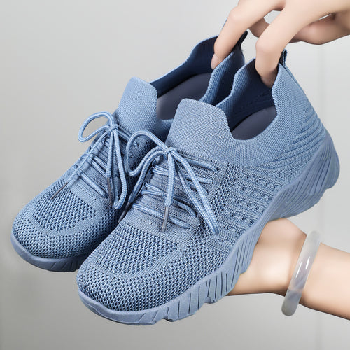 Damen nan nahtloser Strick-Sneaker mit elastischem Einstieg, gepolsterter EVA-Keilsohle und Zuglasche Shop Nory