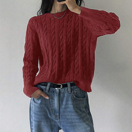 Damen Feiner Kabelstrickpullover mit Zopfmuster, Boxy‑Passform und verlängerten Rippbündchen Shop Nory