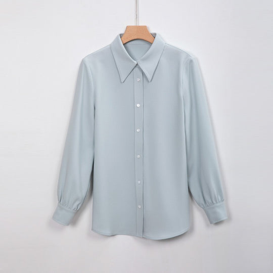 Damen Elegante Langarm Bluse mit Knopfleiste Shop Nory