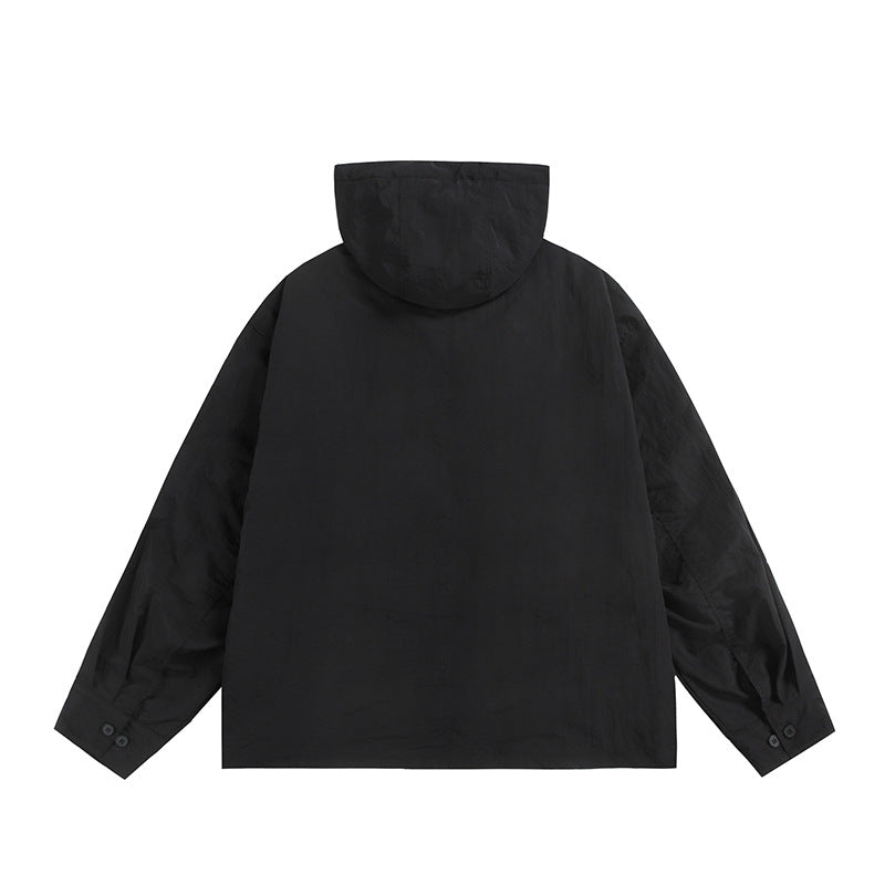Unisex Ultraleichte Packbare Kapuzenjacke im Boxy-Relax-Schnitt mit Zwei-Wege-Metallreißverschluss Shop Nory