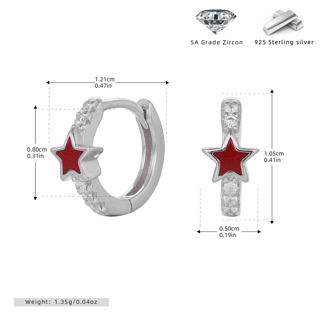 Damen Creolen mit funkelndem Sternmotiv und elegantem 925 Sterling Silber Shop Nory
