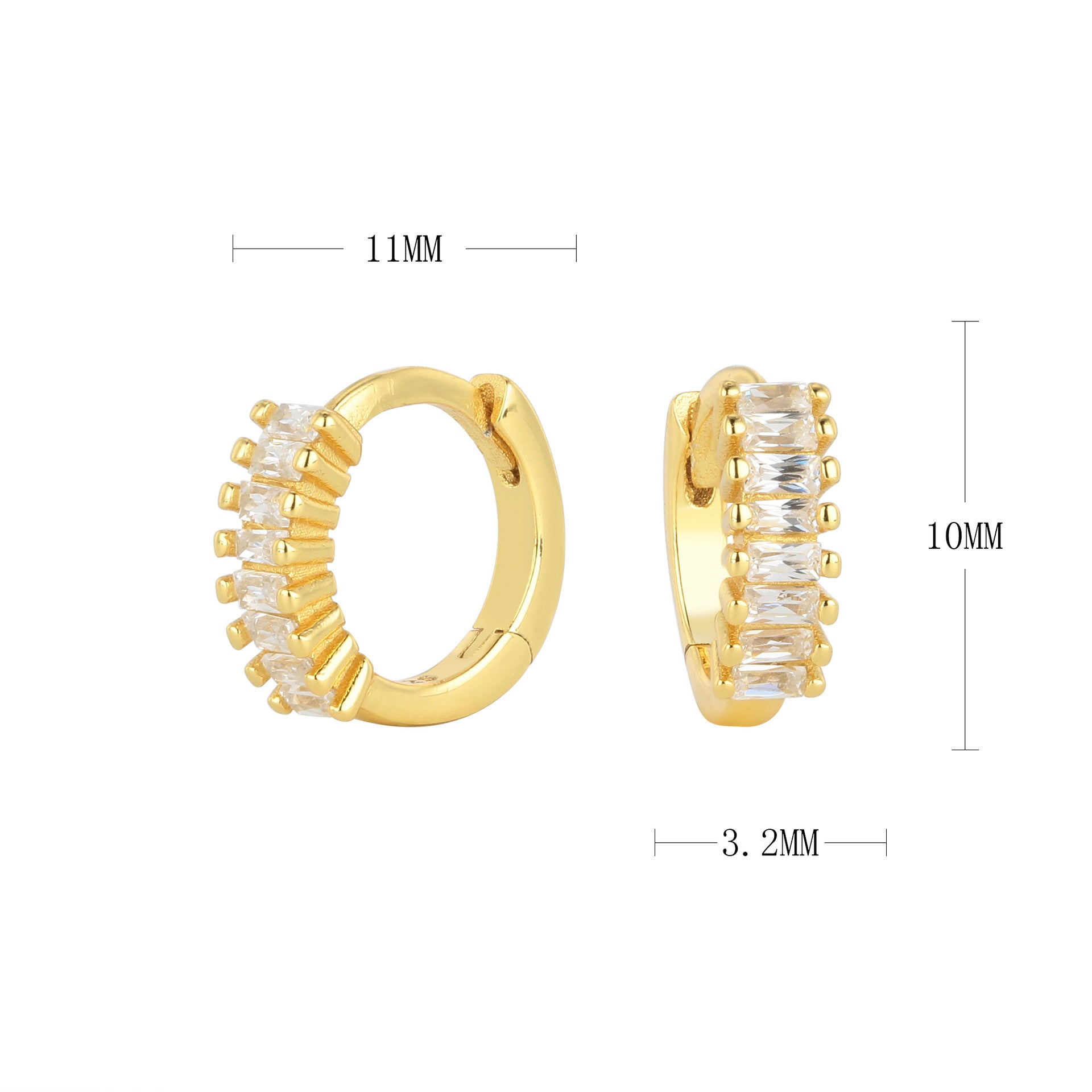 Damen Ohrringe mit pinken Zirkonsteinen in hochwertiger Goldfassung Shop Nory