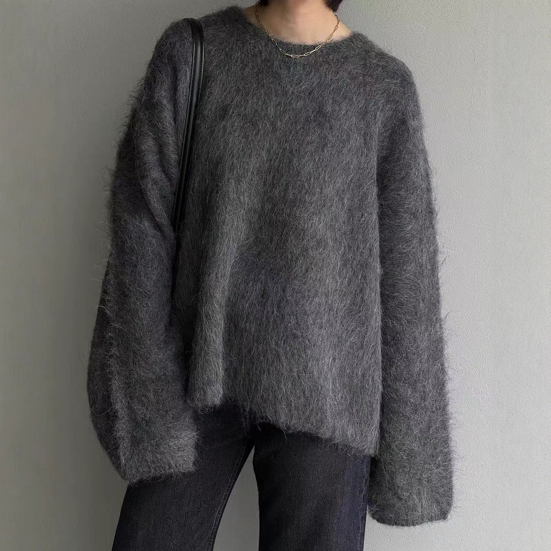Damen Flauschiger Oversize-Pullover im Angora-Look mit kastiger Silhouette Shop Nory