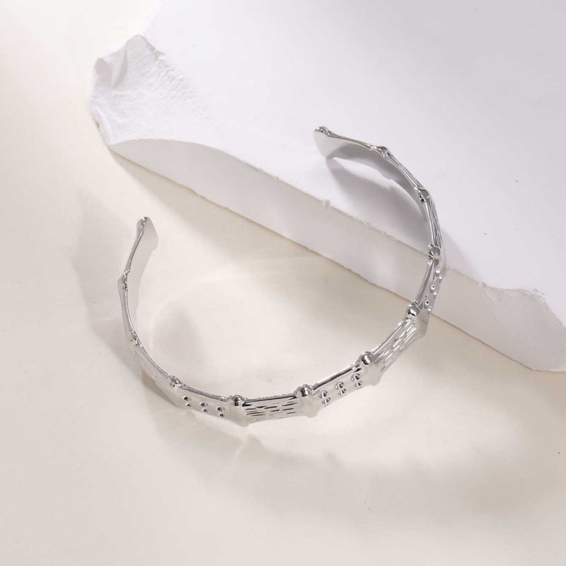 Damen Offener Armreif im modernen Bambusdesign Shop Nory