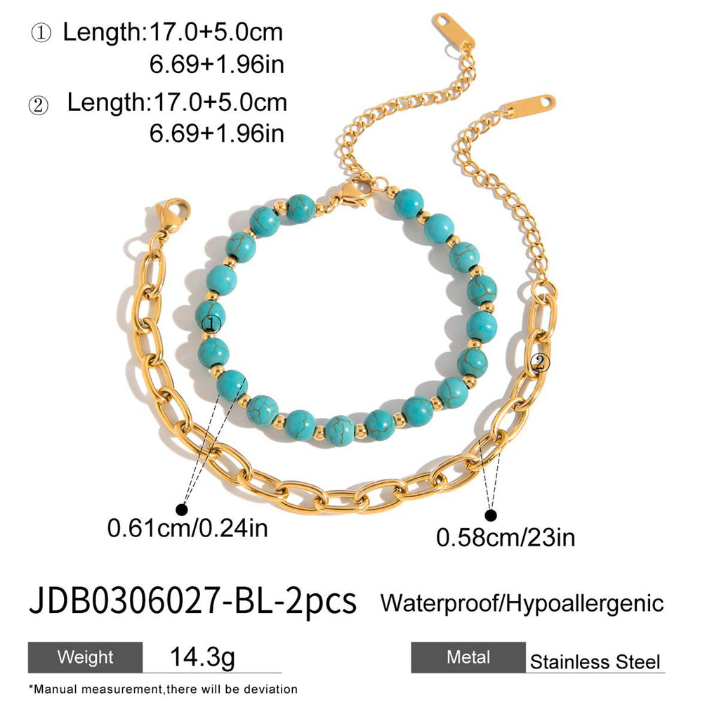 Damen Offenes Armband mit herzförmigem Türkisstein und hypoallergener Edelstahlverarbeitung Shop Nory