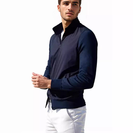 Herren stylische Freizeitjacke mit hohem Kragen und praktischen Taschen