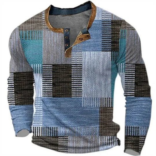Herren Sportliches Langarmshirt mit Knopfleiste Shop Nory