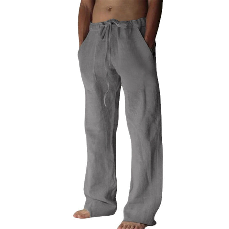 Herren nan lockere Leinenhose mit weitem Bein und Kordelzugbund Shop Nory