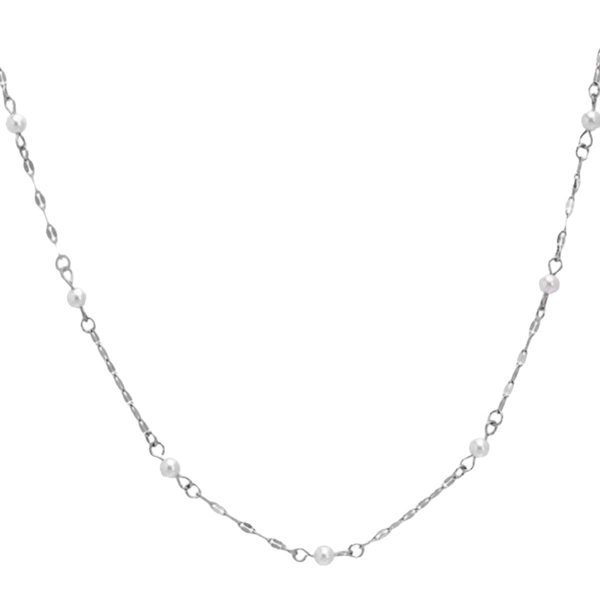 Damen Halskette mit zarten Perlen und funkelnden Kristallen Shop Nory