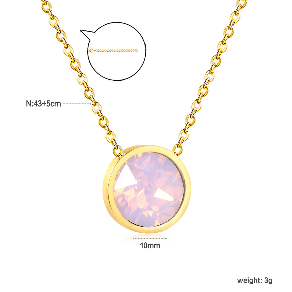 Damen Halskette mit funkelndem Kristallanhänger und eleganter Gliederkette Shop Nory