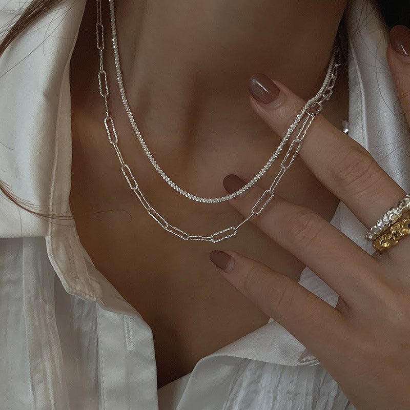 Damen Halskette mit modernem Kettendesign und filigranen Gliederungen Shop Nory