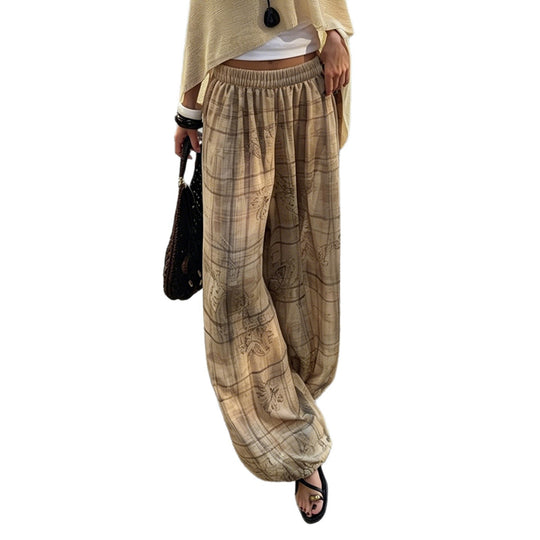 Damen nan weit geschnittene Palazzo-Hose mit elastischem Bund und gerafften Beinabschlüssen Shop Nory