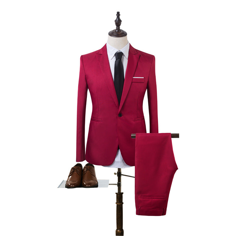 Herren Tailliertes Ein-Knopf-Anzugsset im Slim‑Fit mit schmaler Anzughose Shop Nory