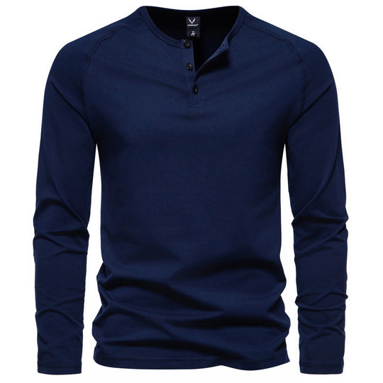 Herren Slim-Fit Baumwoll-Mix Henleyshirt mit Knopfleiste Shop Nory